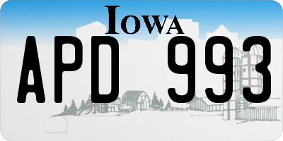 IA license plate APD993