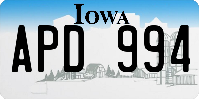 IA license plate APD994