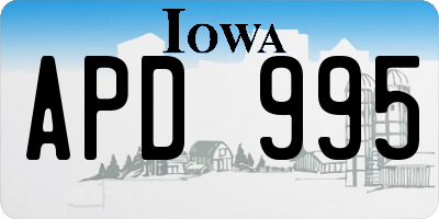 IA license plate APD995