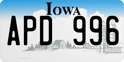 IA license plate APD996