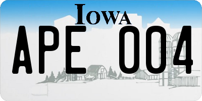 IA license plate APE004