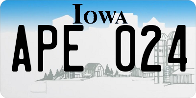 IA license plate APE024