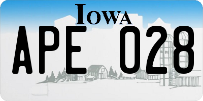 IA license plate APE028