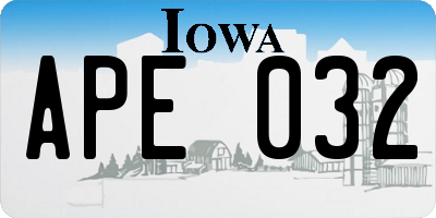 IA license plate APE032
