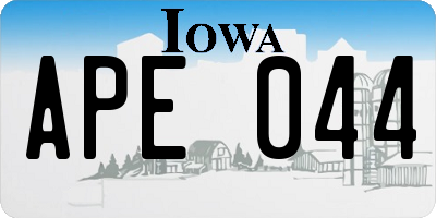 IA license plate APE044