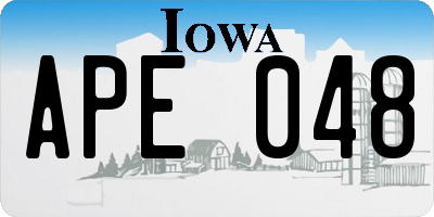 IA license plate APE048