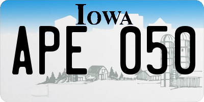 IA license plate APE050