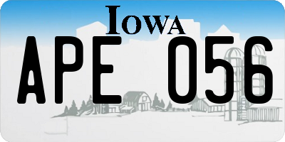 IA license plate APE056