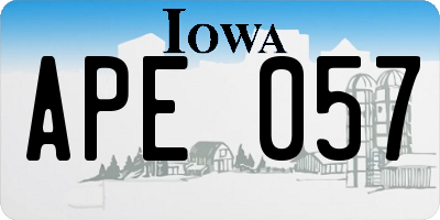 IA license plate APE057