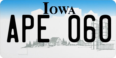 IA license plate APE060