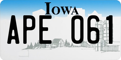 IA license plate APE061