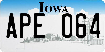 IA license plate APE064
