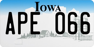 IA license plate APE066