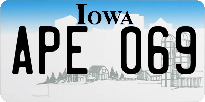 IA license plate APE069