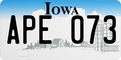 IA license plate APE073