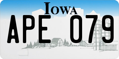 IA license plate APE079