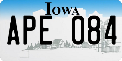 IA license plate APE084