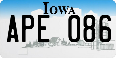 IA license plate APE086