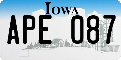 IA license plate APE087