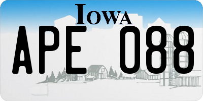 IA license plate APE088
