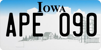 IA license plate APE090