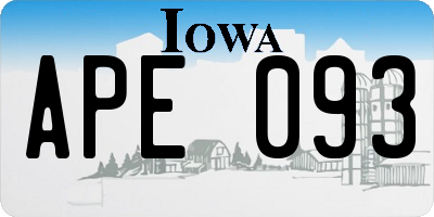 IA license plate APE093
