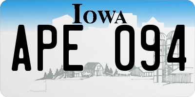 IA license plate APE094