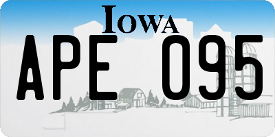 IA license plate APE095