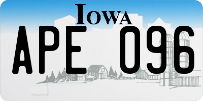 IA license plate APE096