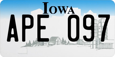 IA license plate APE097
