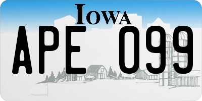 IA license plate APE099