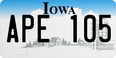 IA license plate APE105