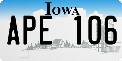 IA license plate APE106