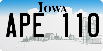 IA license plate APE110