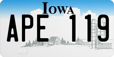 IA license plate APE119
