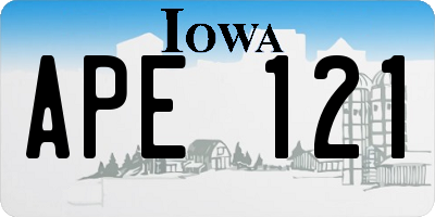 IA license plate APE121