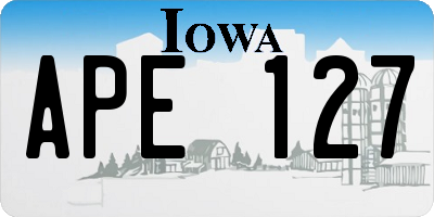 IA license plate APE127