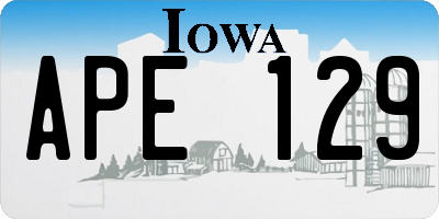 IA license plate APE129