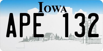 IA license plate APE132