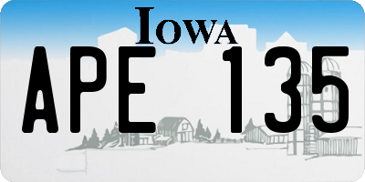IA license plate APE135