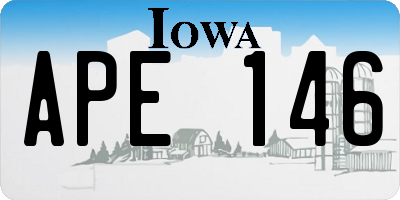 IA license plate APE146