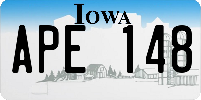 IA license plate APE148
