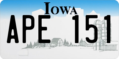IA license plate APE151