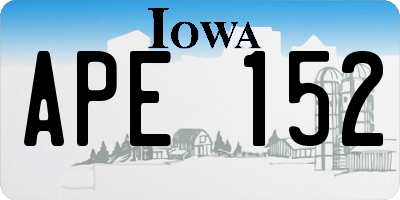 IA license plate APE152