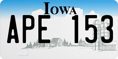 IA license plate APE153