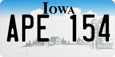 IA license plate APE154