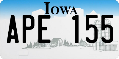 IA license plate APE155