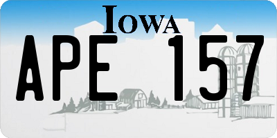 IA license plate APE157
