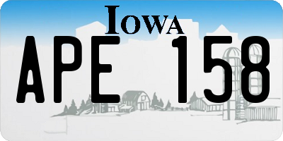 IA license plate APE158