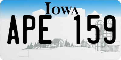 IA license plate APE159